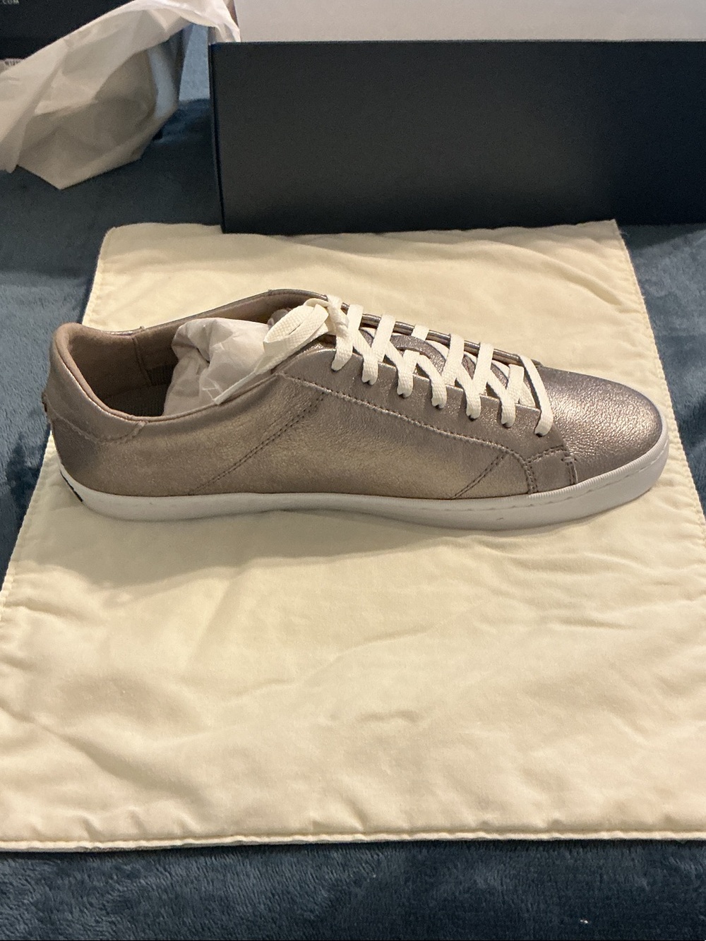 Cole Haan Metallic Taupe/Champagne Low-Top Sneakers with White Laces